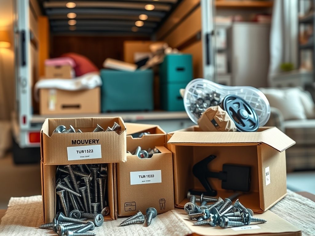 Jak pakować śruby i elementy mebli przy przeprowadzce, by nie zgubić i zabezpieczyć wszystko na czas transportu
