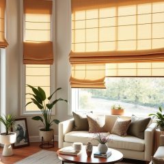 Rolety rzymskie do salonu: wybór tkanin, mechanizmów i stylów dla komfortu i estetyki wnętrza
